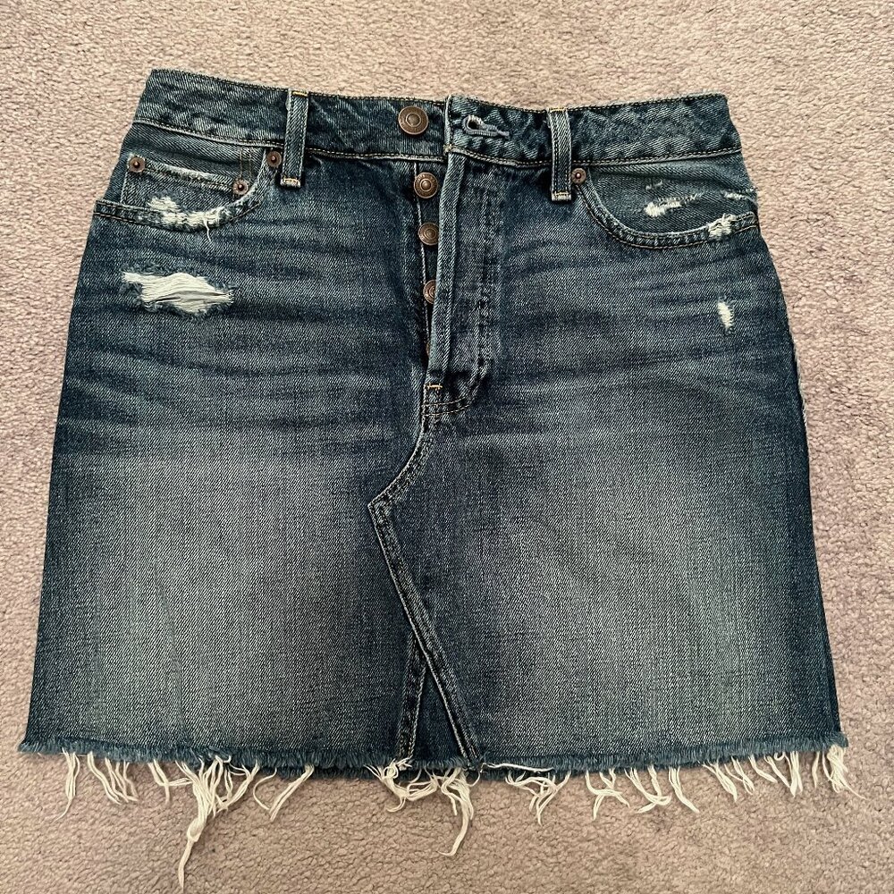 Distressed Denim Abercrombie & Fitch Skirt